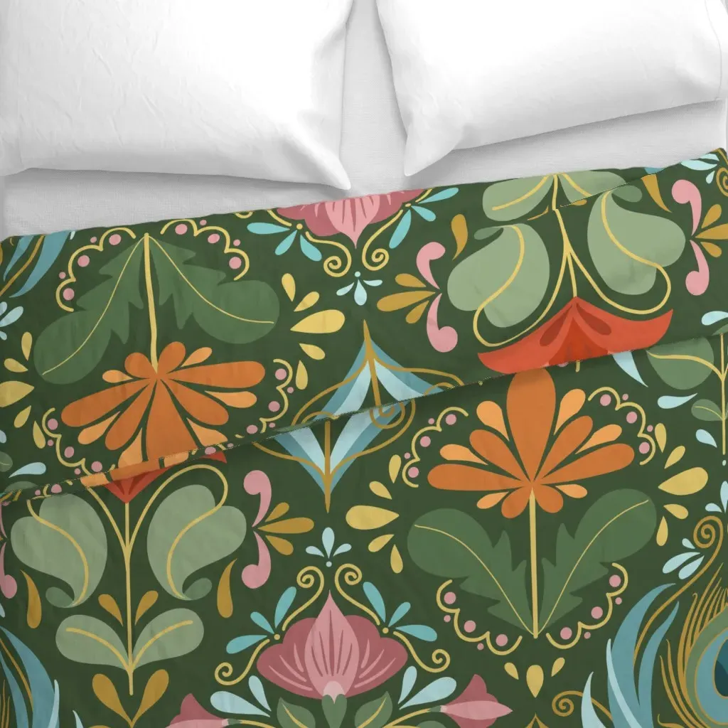 Art Nouveau Duvet Cover - Green alternate view
