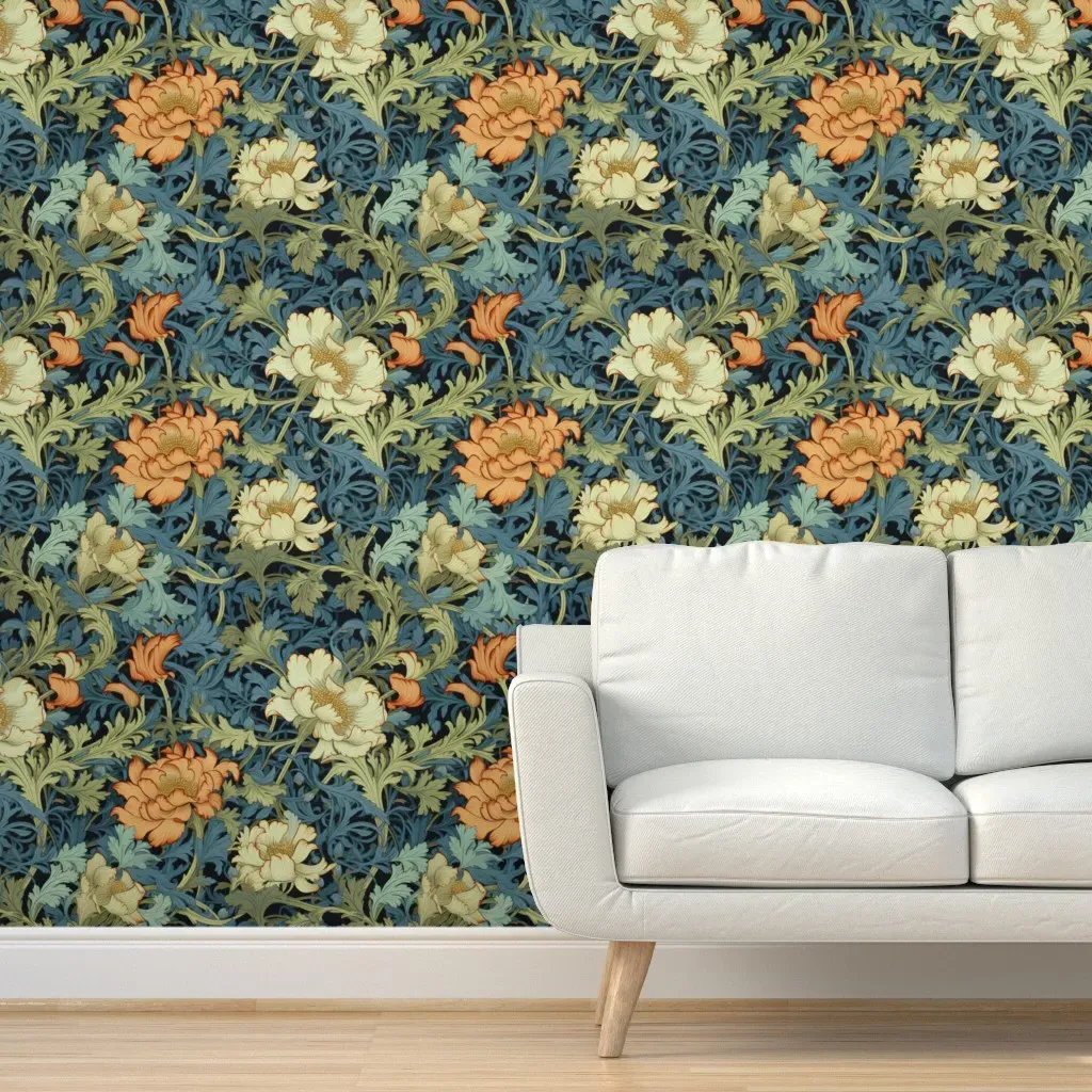 Art Nouveau Flair Peel and Stick Wallpaper - Creamy Yellow product