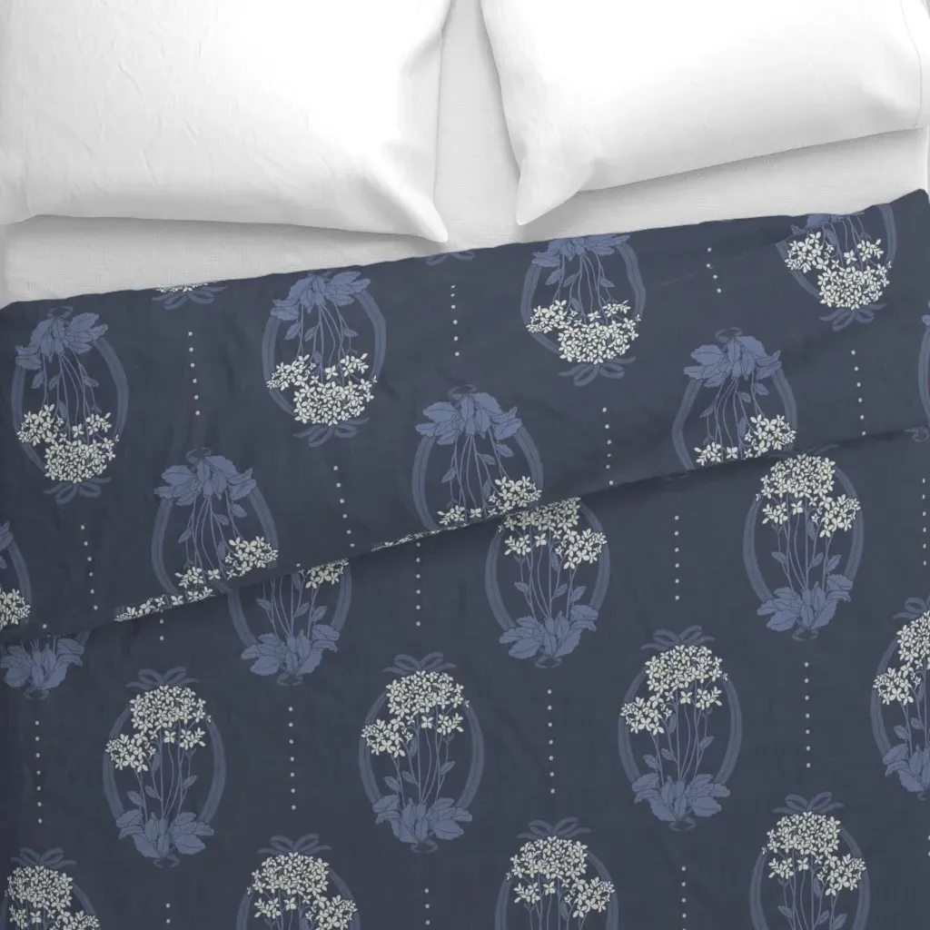 Art Nouveau Flaming Katy Duvet Cover - Dusty Blue alternate view