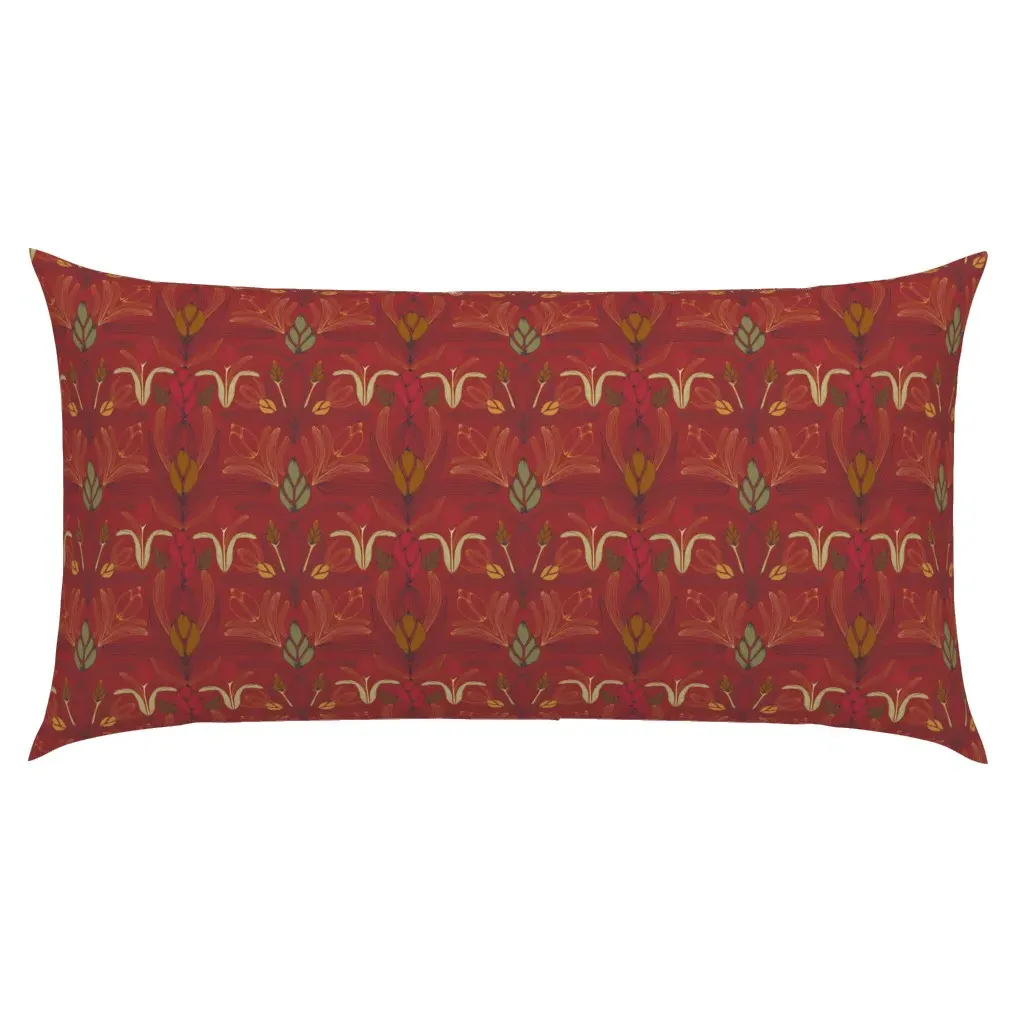 Art Nouveau Floral King Pillow Sham - Red product