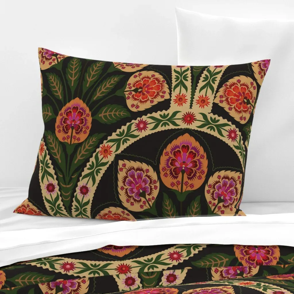 Art Nouveau Florals Standard Knife Edge Cushion - Pink, Cotton Sateen product
