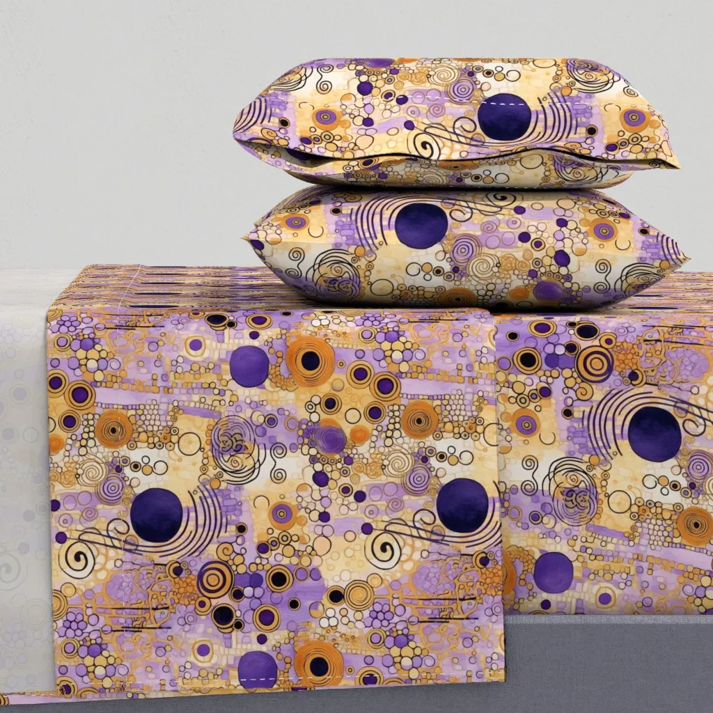 Art Nouveau Gustav Klimt Queen Size Sheet Set - Purple product