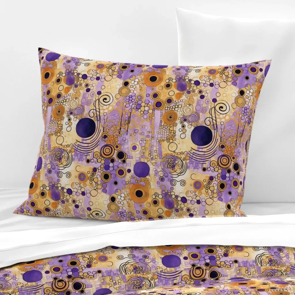 Art Nouveau Gustav Klimt Standard Cushion Cover - Purple, Cotton Sateen product