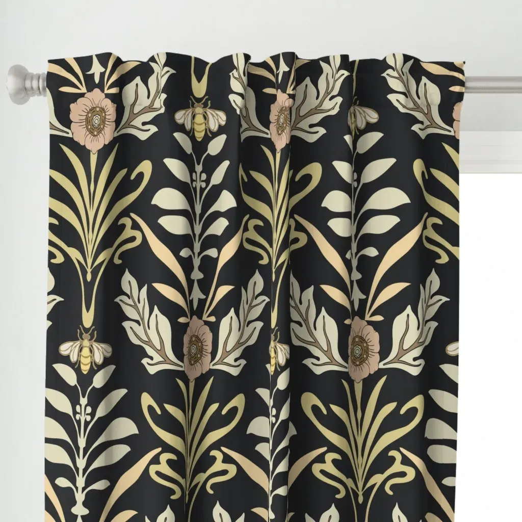Art Nouveau Jumbo Curtain Panel - Beige alternate view