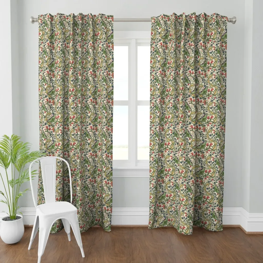 Art Nouveau Luna Moth Curtain Panel - Green product