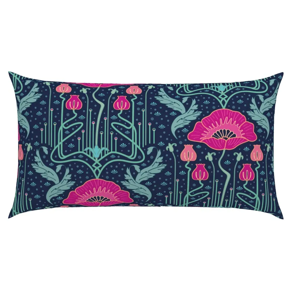Art Nouveau Poppy Variation 1 King Pillow Sham - Pink product