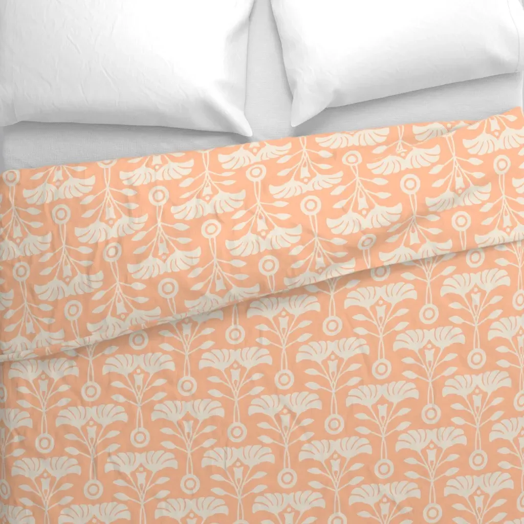 Art Nouveau Retro Duvet Cover - Peach alternate view