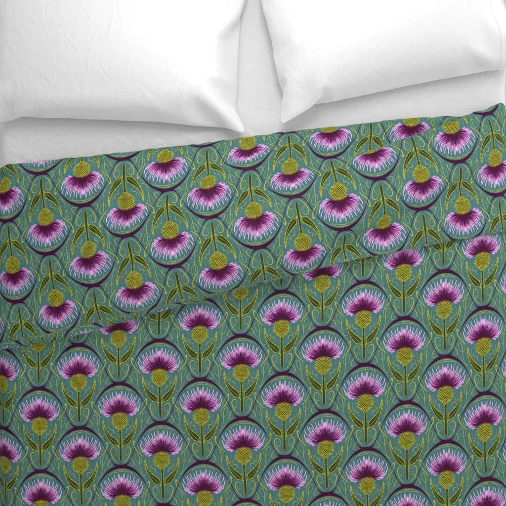 Art Nouveau Scottish Duvet Cover - Purple alternate view