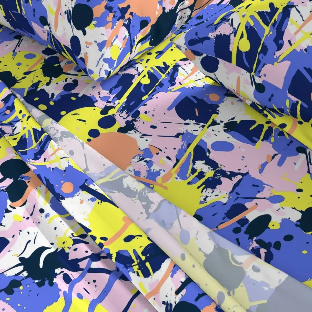 Art Style Paint Splatter Twin XL Sheet Set - Blue alternate view