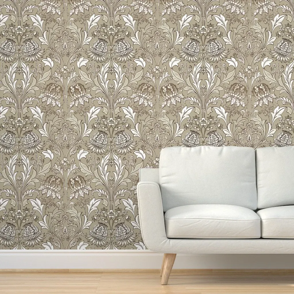 Artichoke French Country Peel and Stick Wallpaper - Beige product