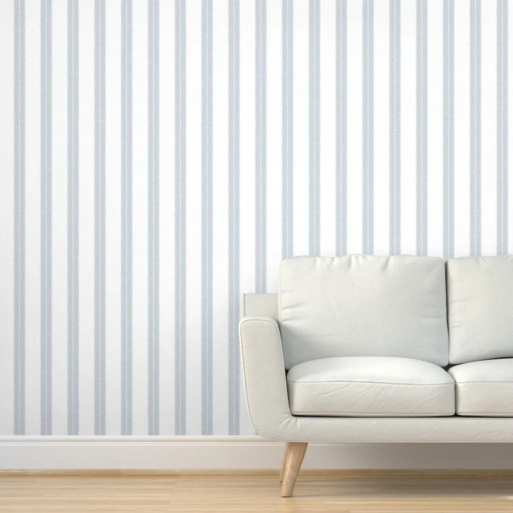 Artichoke Stripes Peel and Stick Wallpaper - Light Blue, White product