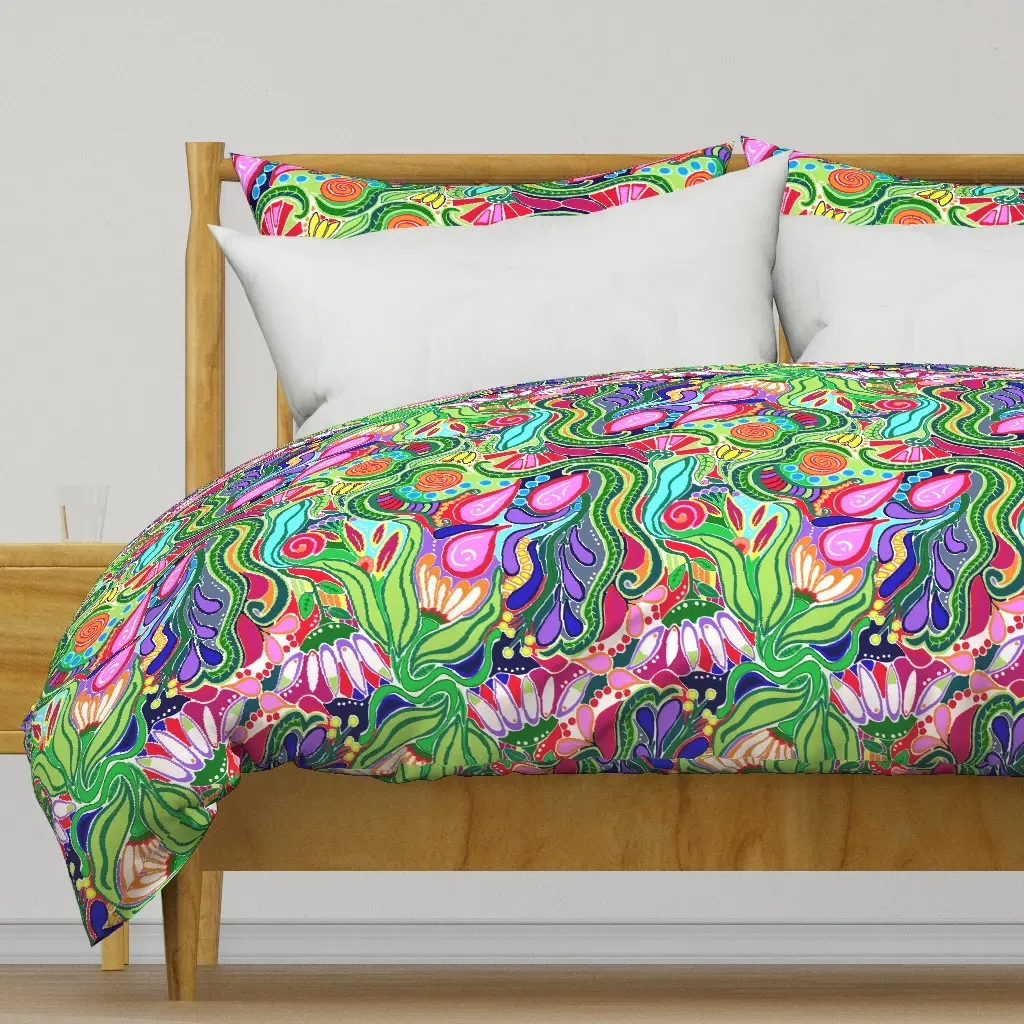Artist Affirmation Fabric Duvet Cover - Green product