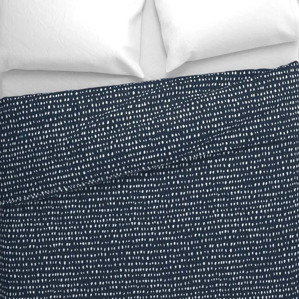 Artistic Blob Dash Stripes Duvet Cover - White alternate view