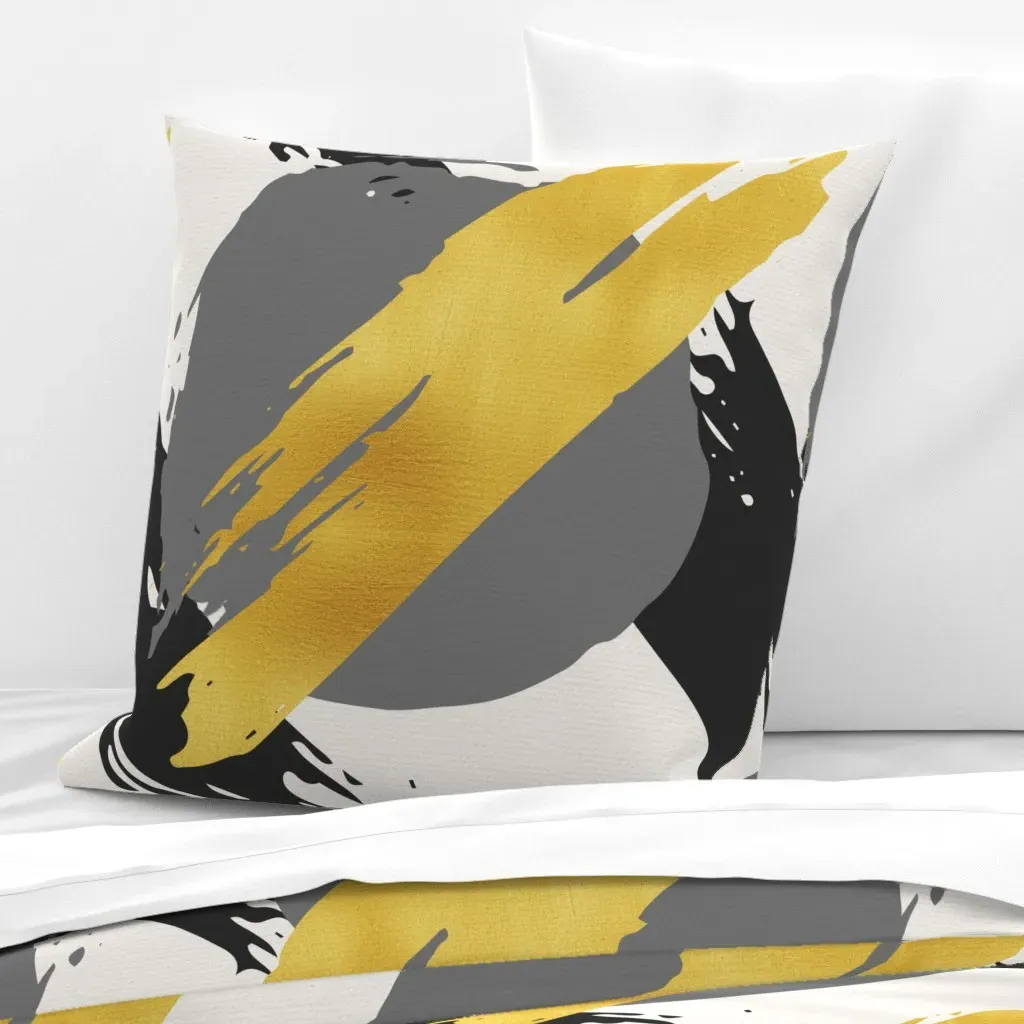 Artistic Brush Strokes Winter Euro Pillow Sham - Gold product