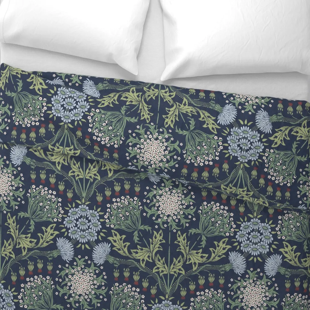 Arts & Crafts Heritage Revival Duvet Cover - Dark Teal alternate view