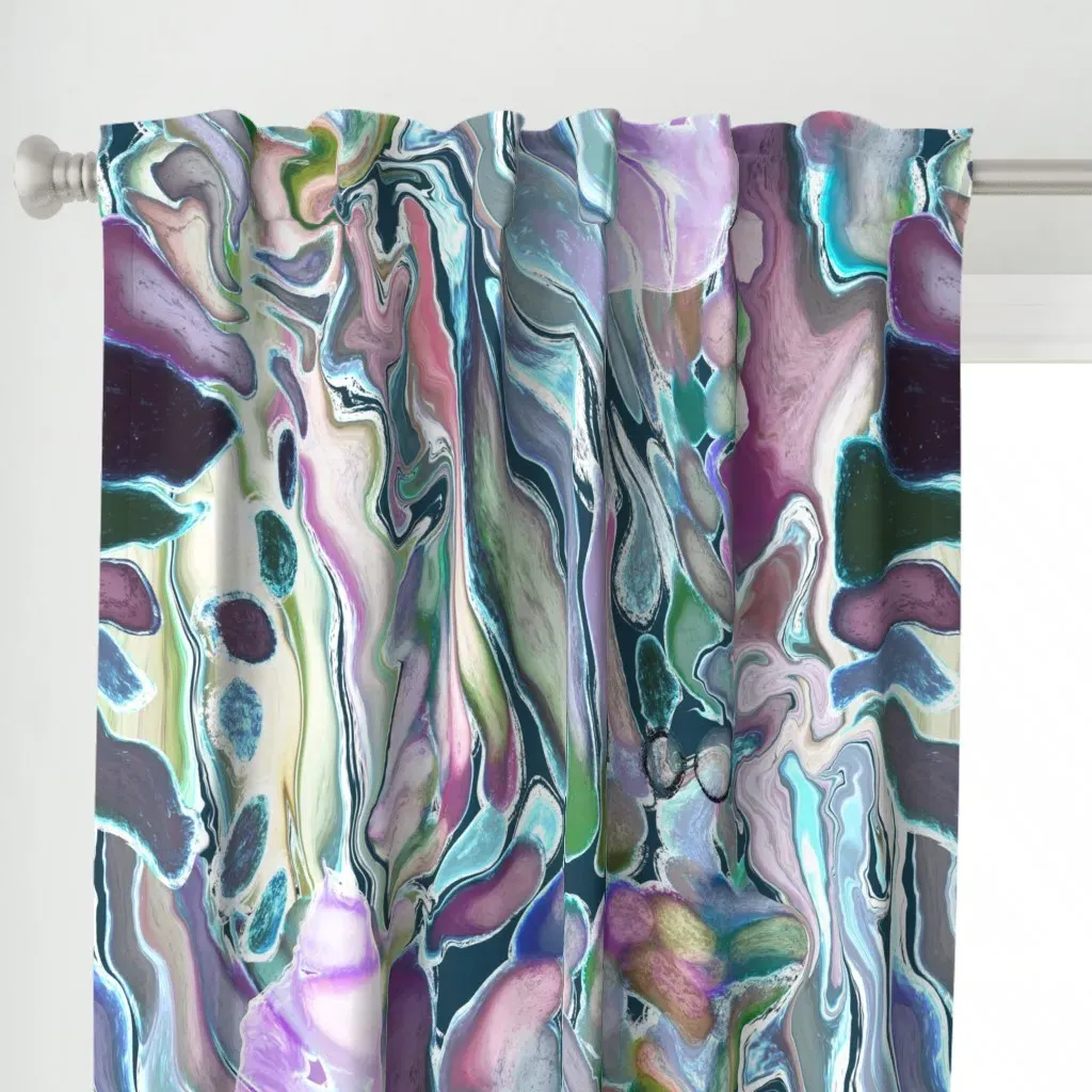 Artsy Fartsy Mardi Curtain Panel - Teal alternate view