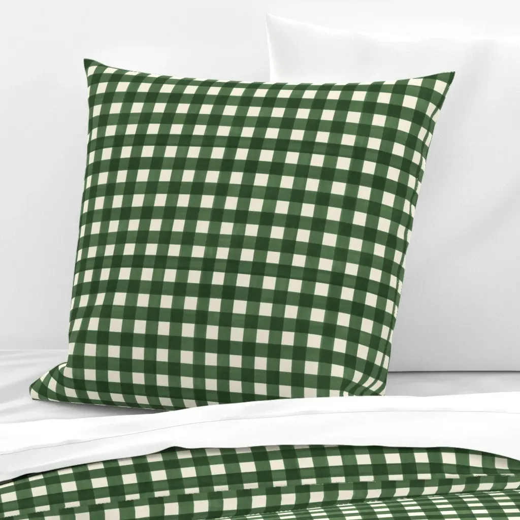Arugula Painted Plaid Euro Pillow Sham - Green, Cotton product