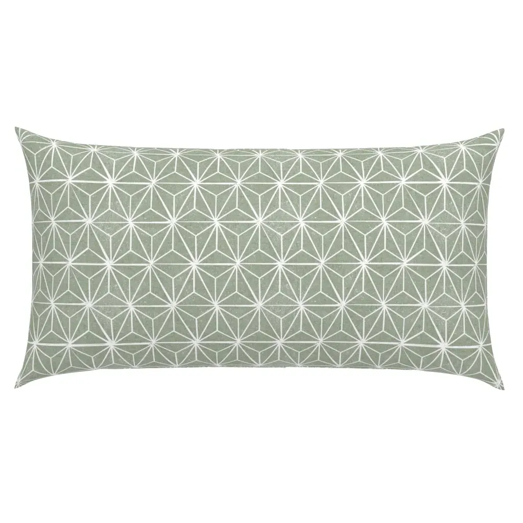 Asanoha Hemp Leaf Linocut King Pillow Sham - Sage Green product
