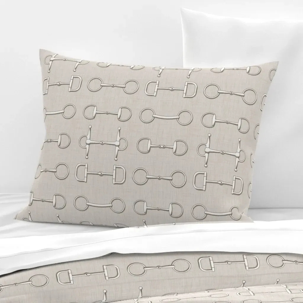 Ashby Equestrian Horse Bits Standard Pillowcase - Silver, Cotton Sateen product