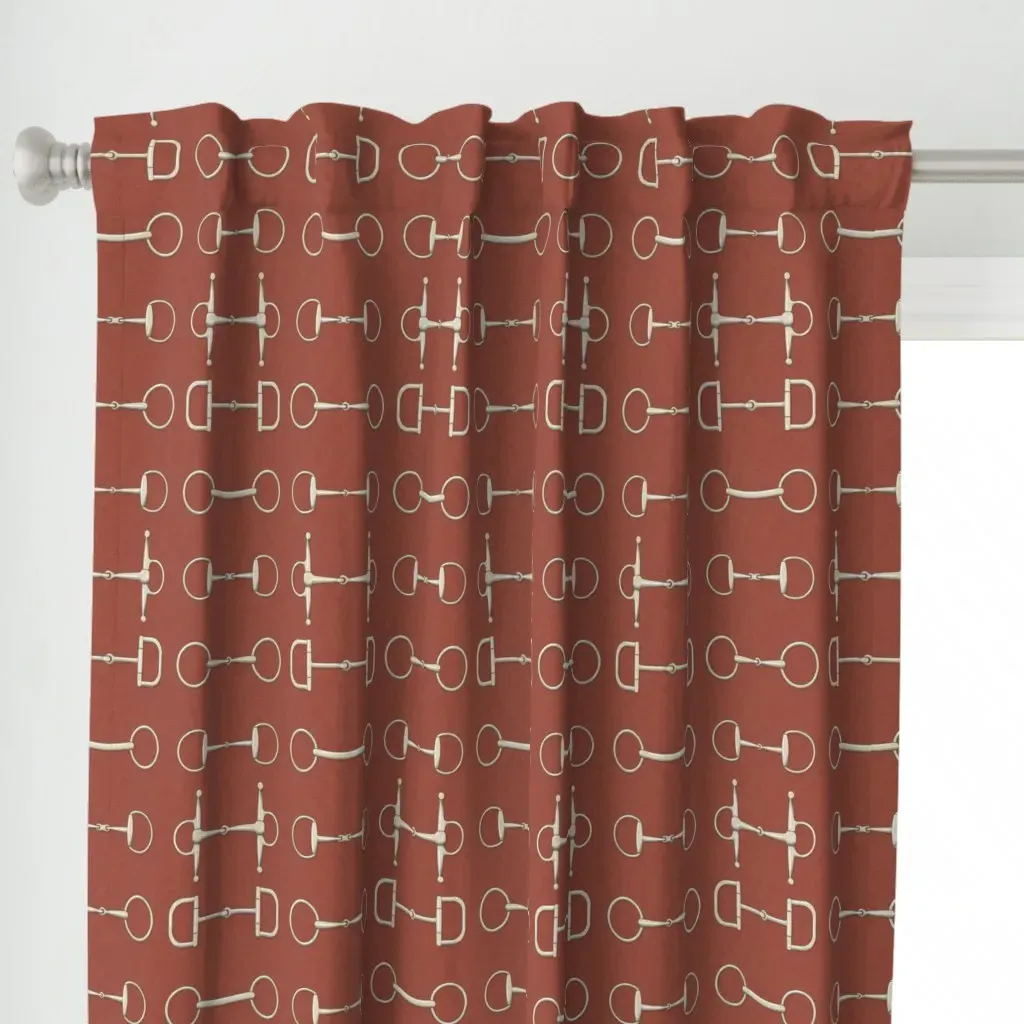 Ashby Horse Bits Curtain Panel - Off-White alternate view