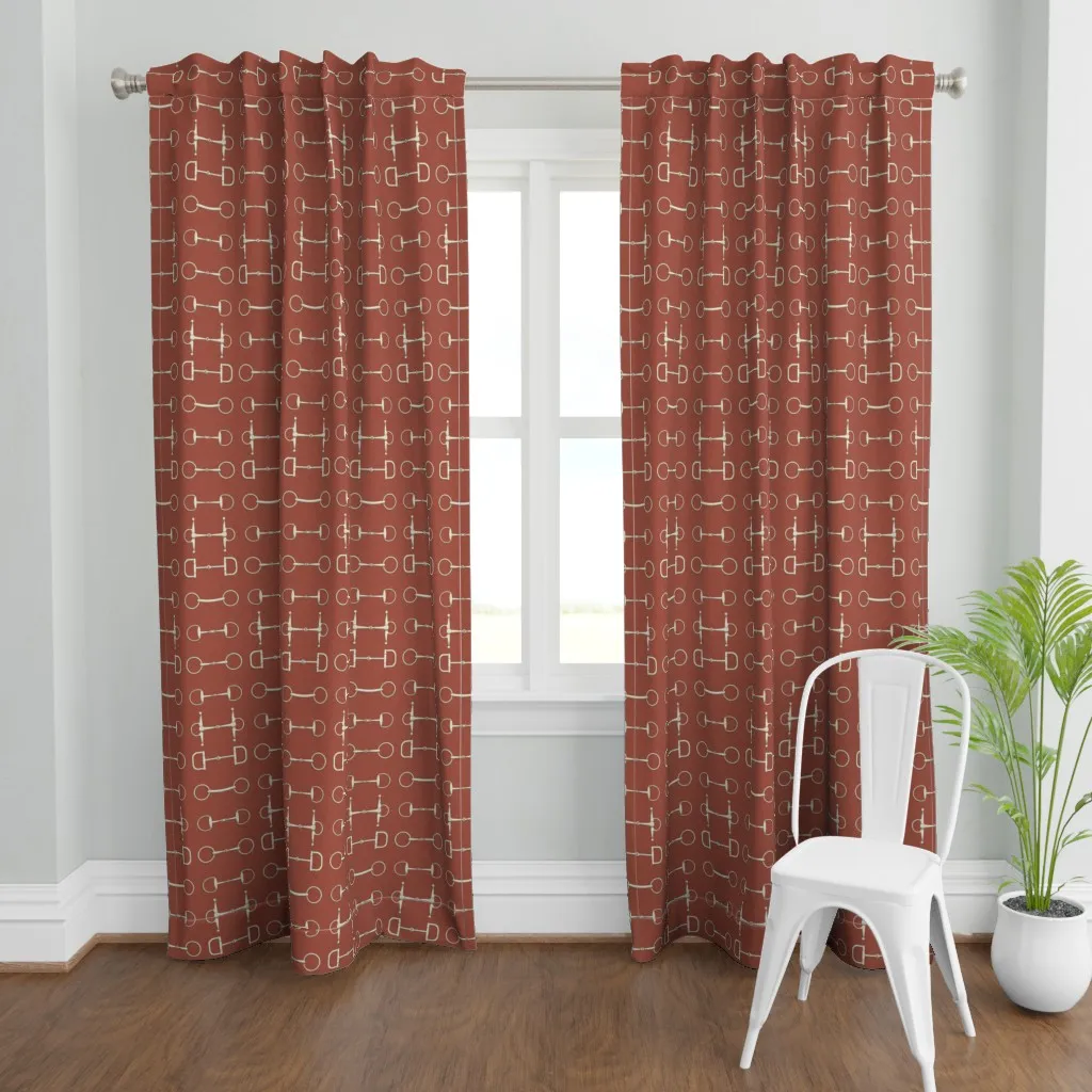 Ashby Horse Bits Curtain Panel - Off-White product