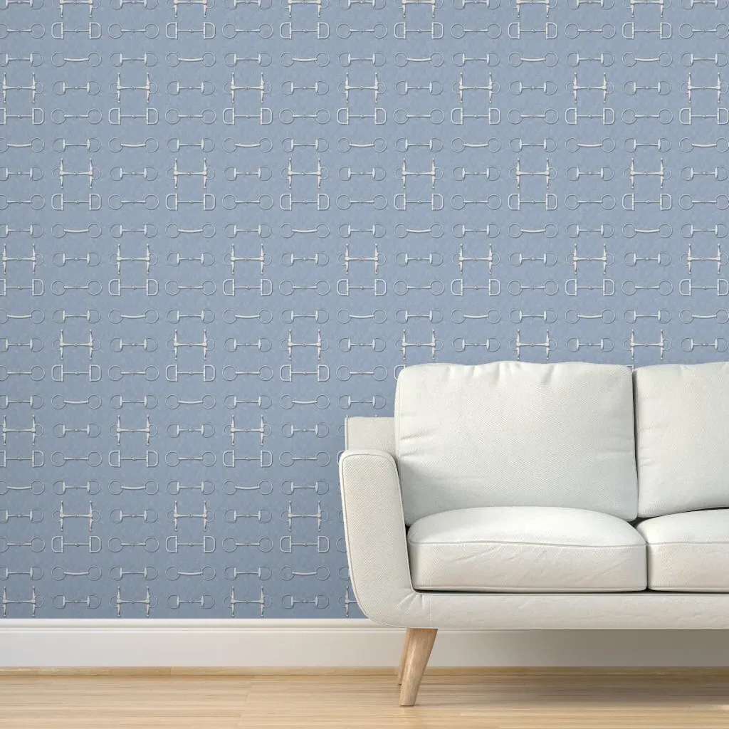 Ashby Horse Bits Equestrian Peel and Stick Wallpaper - Silver product
