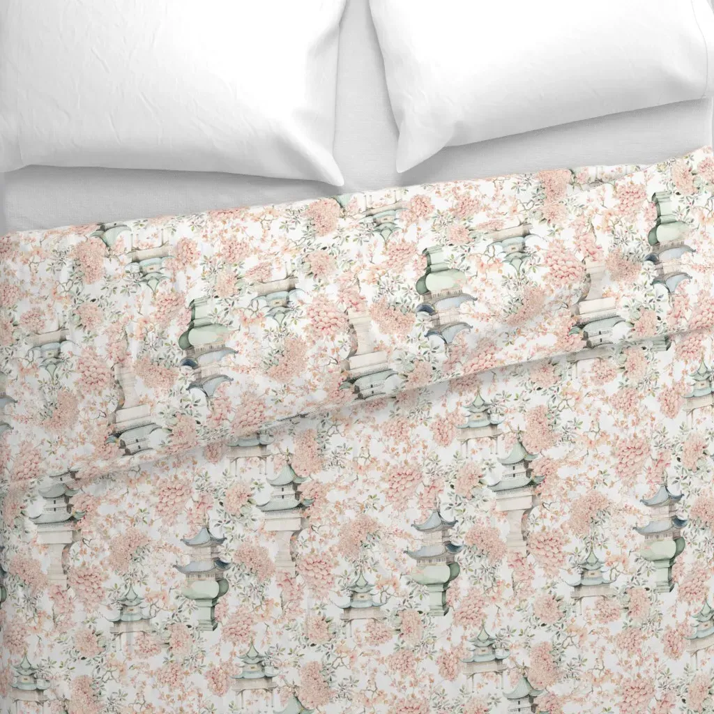 Asian Chinoiserie Duvet Cover - Pink alternate view