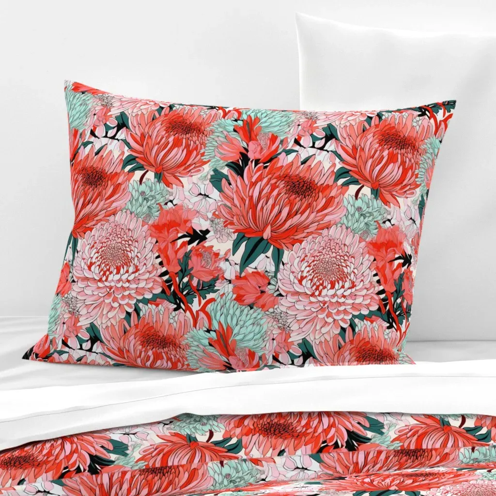Asian Mums Standard Knife Edge Cushion Cover - Coral Red, Cotton Sateen product