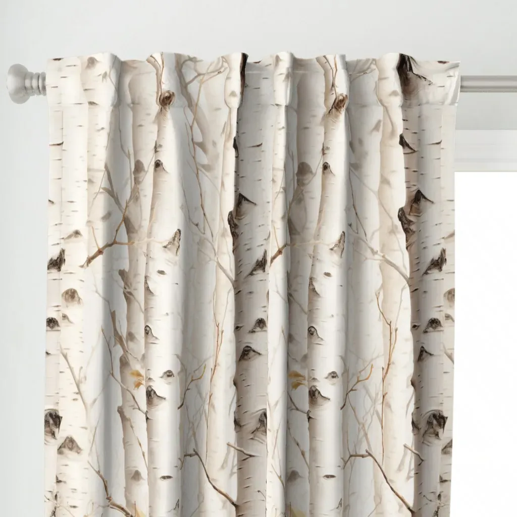 Aspen Grove Trees Curtain Panel - Off-White alternate view