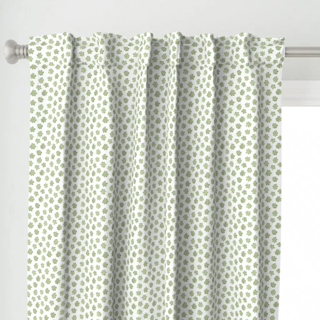 Astrid Curtain Panel - Sage Green, White alternate view