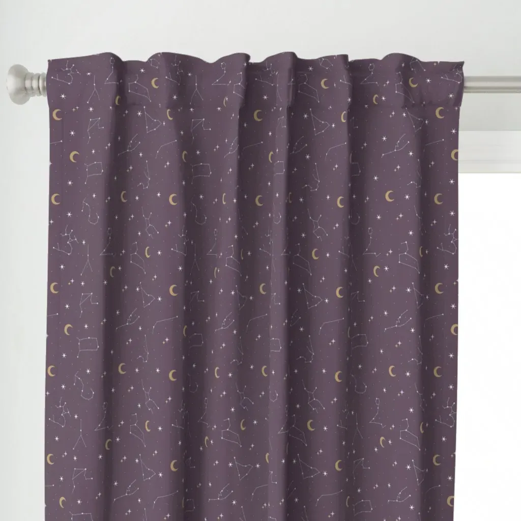 Astrology Curtain Panel - Dusty Purple alternate view