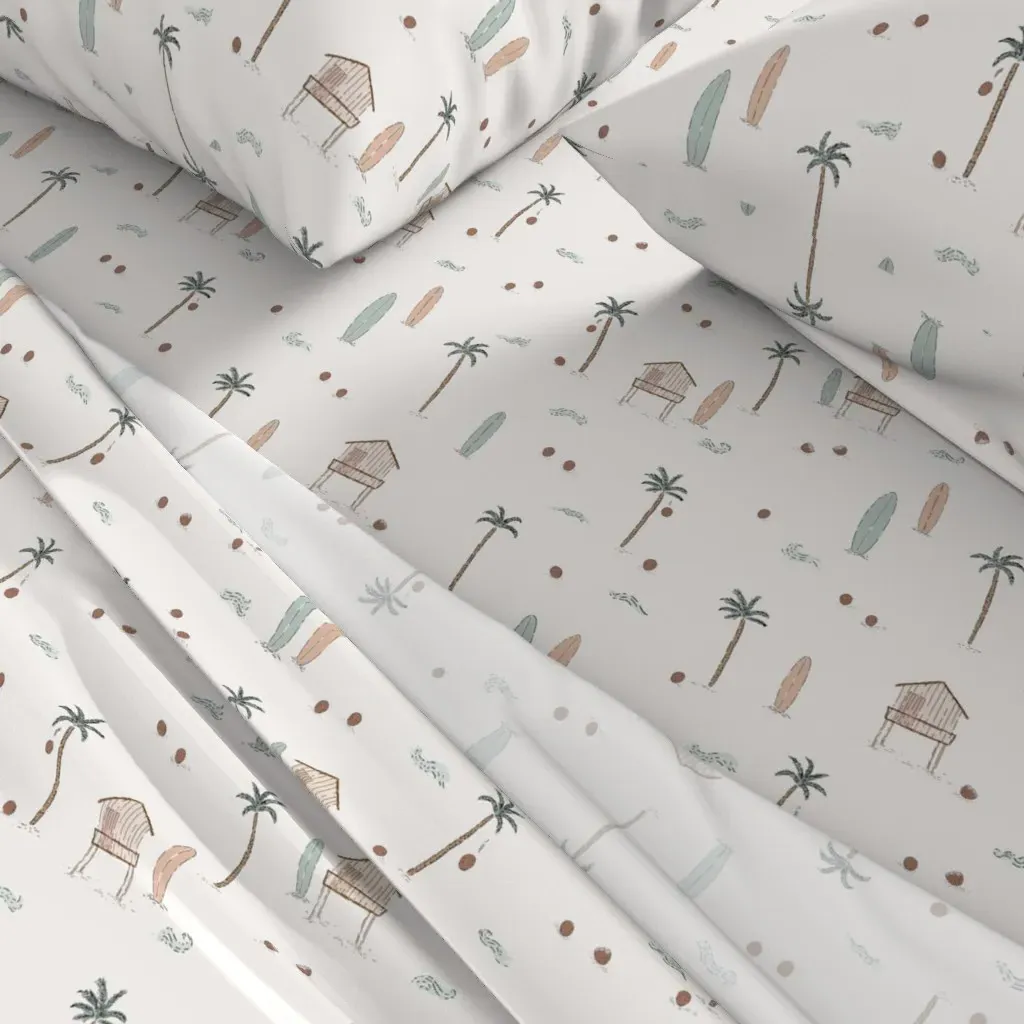 At The Beach Twin Sheet Set - Beige alternate view