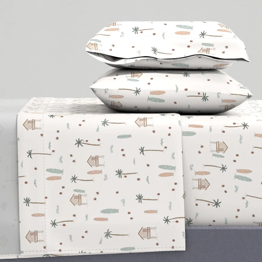 At The Beach Twin Sheet Set - Beige product