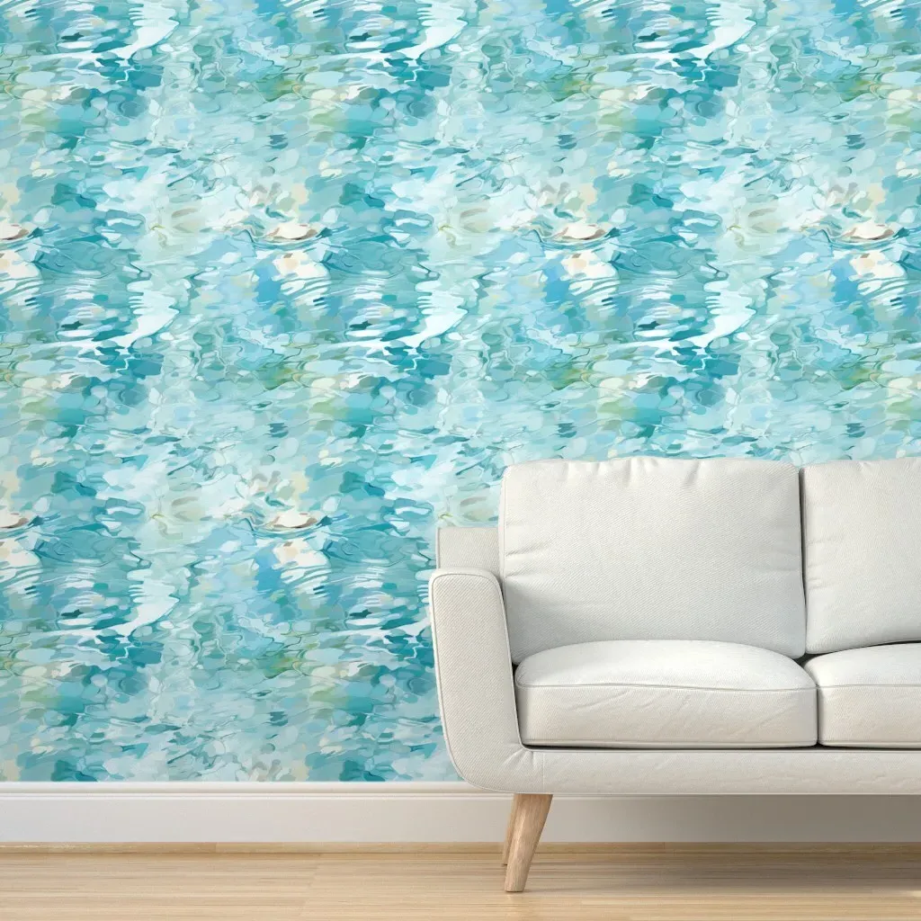 Atl1014 Peel and Stick Wallpaper Marble - Teal product