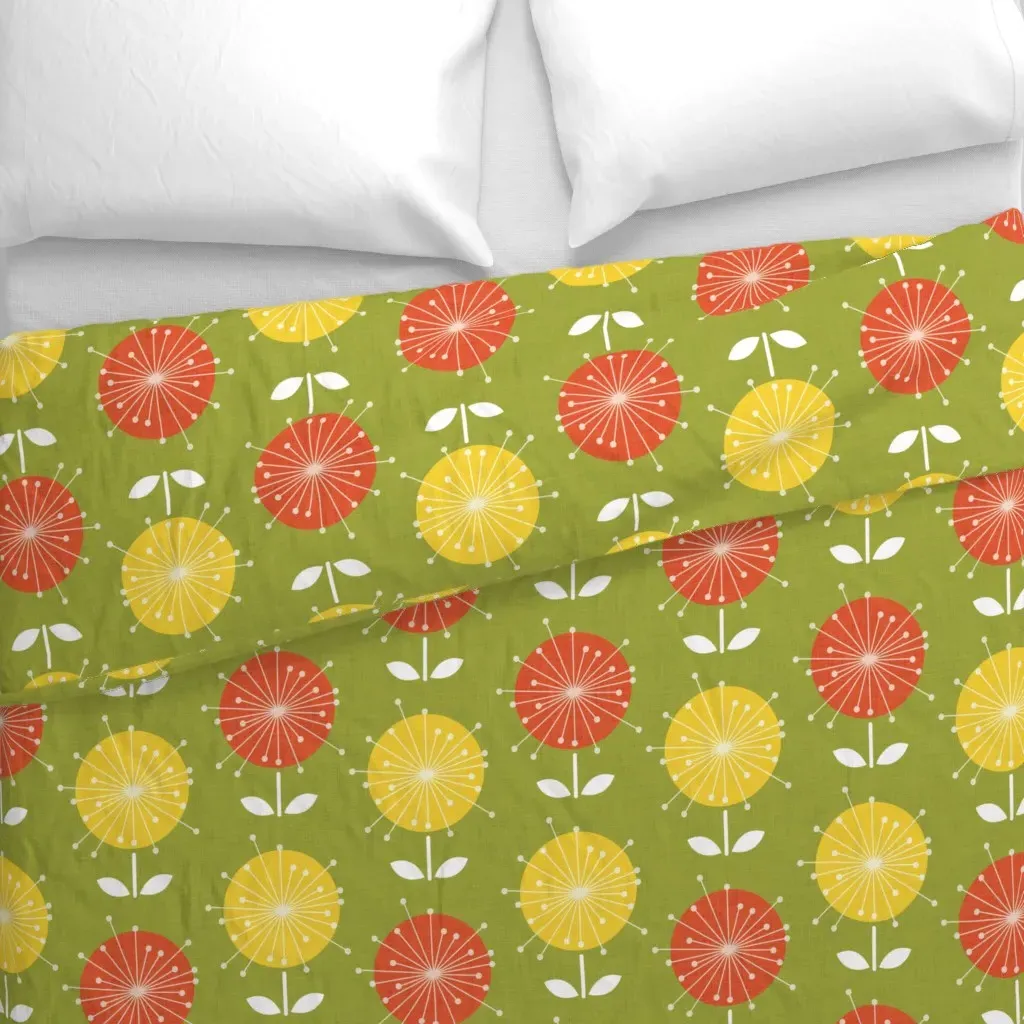 Atomic Dandelions Duvet Cover - Yellow alternate view