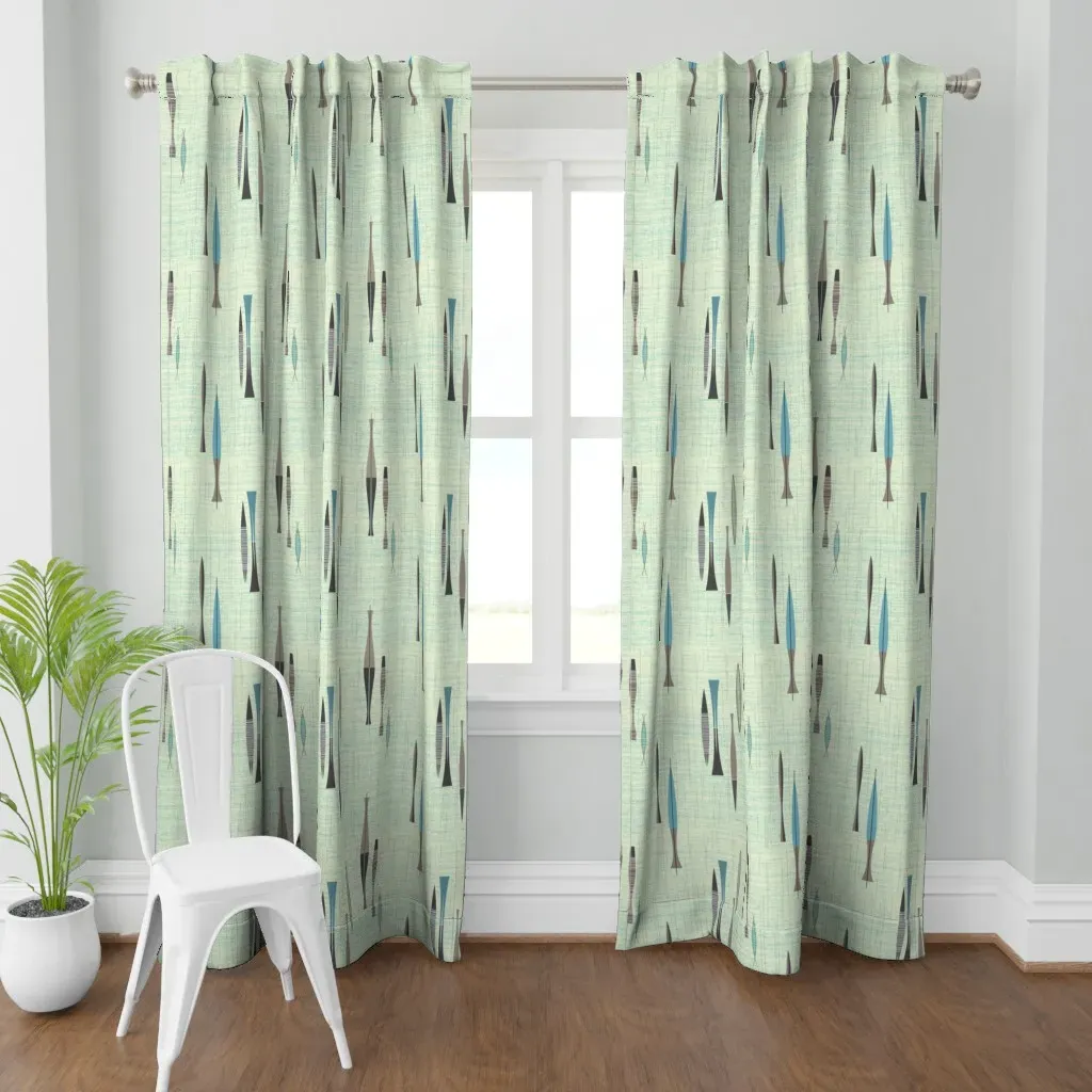 Atomic Darts Curtain Panel - Teal product