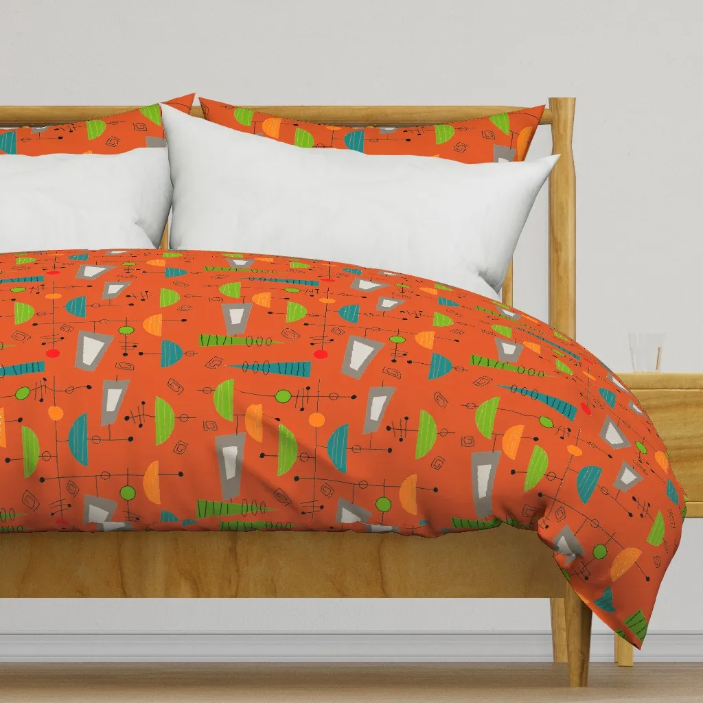 Atomic Era Abstract III Duvet Cover - Burnt Orange product