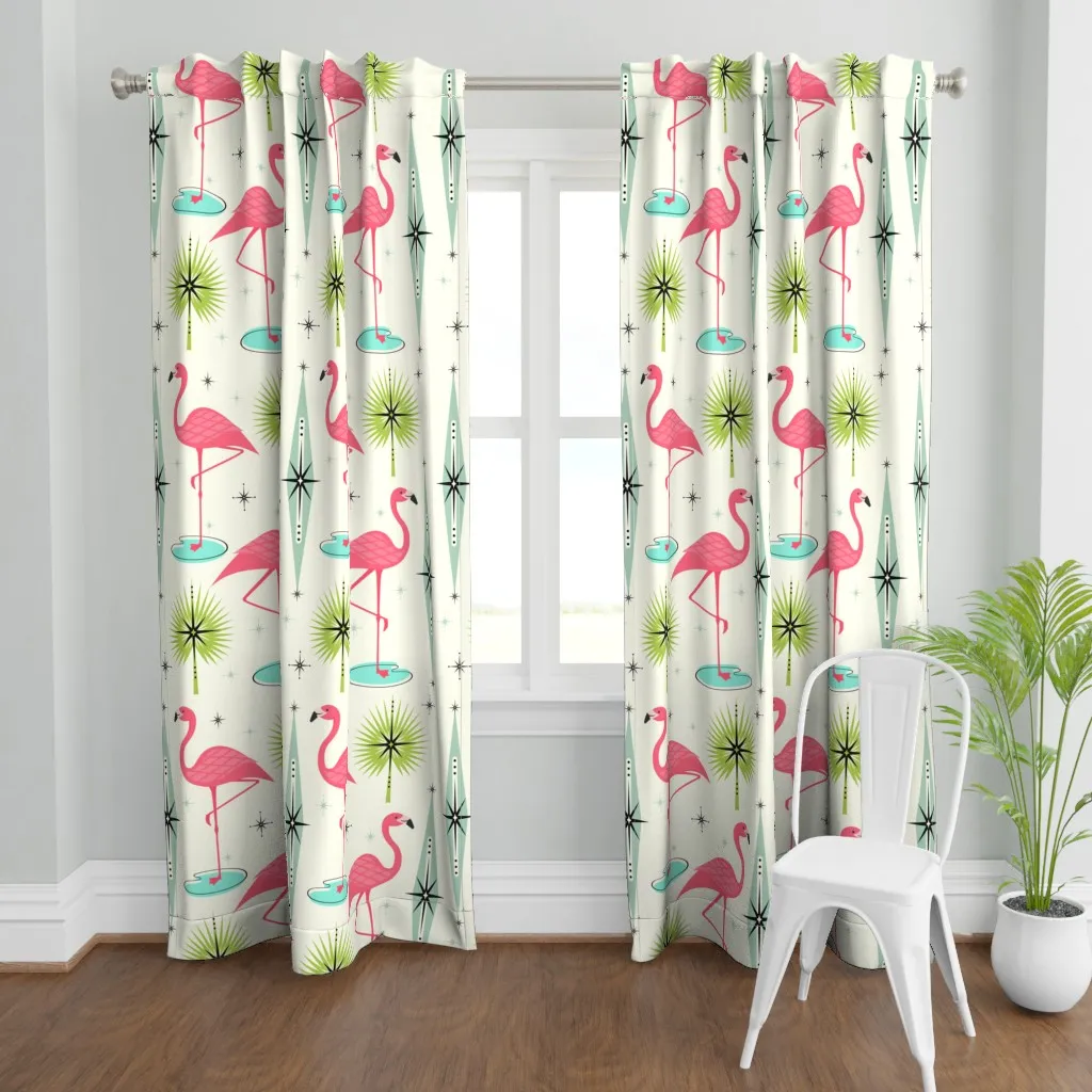 Atomic Flamingo Oasis Curtain Panel - Pink product