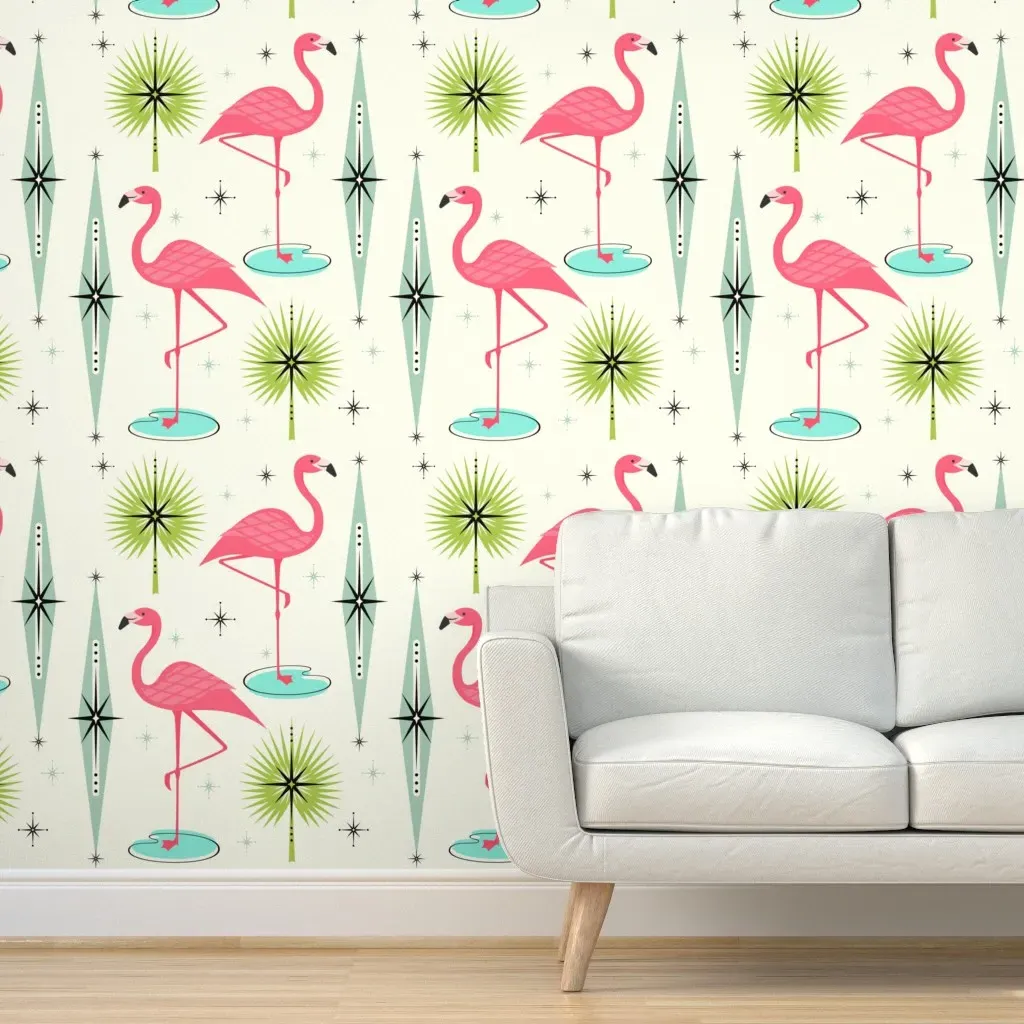 Atomic Flamingo Oasis XL Peel and Stick Wallpaper - Pink product