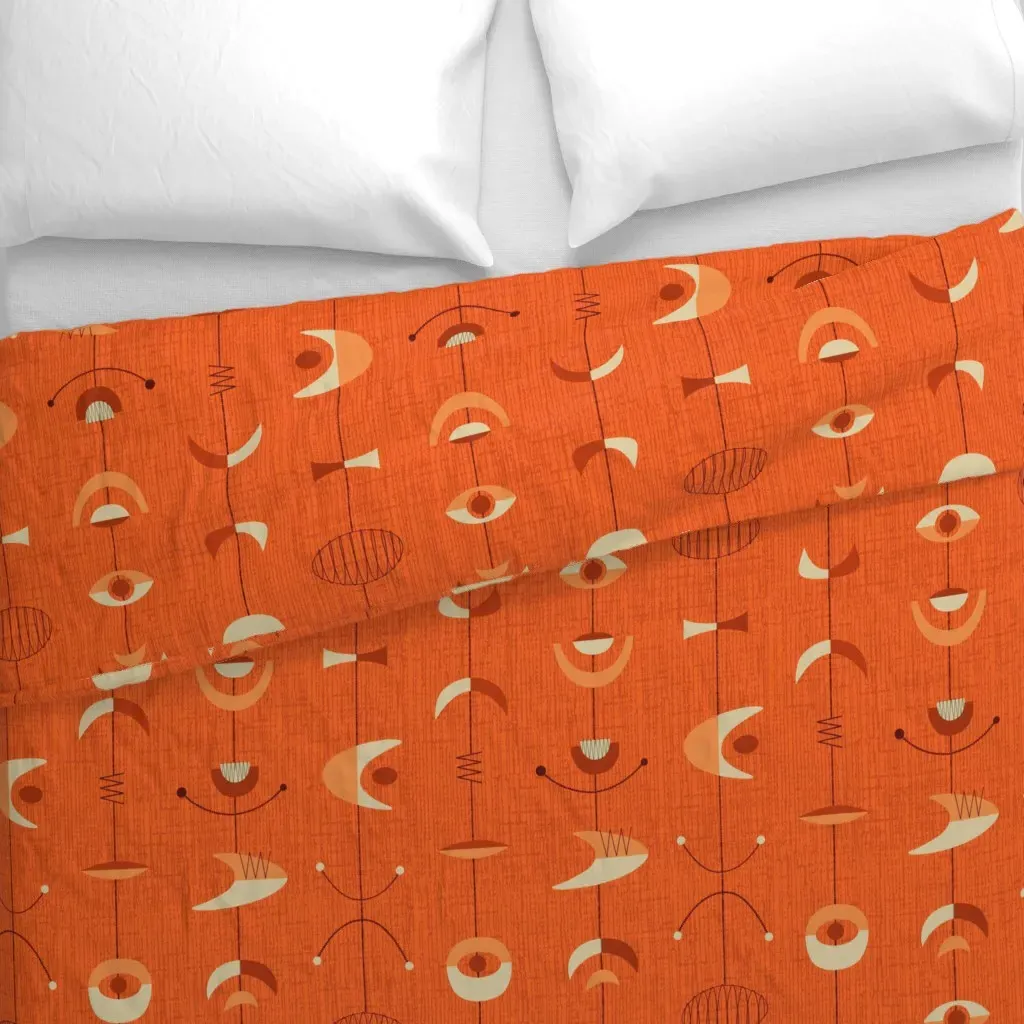 Atomic Fusion Duvet Cover - Burnt Orange alternate view