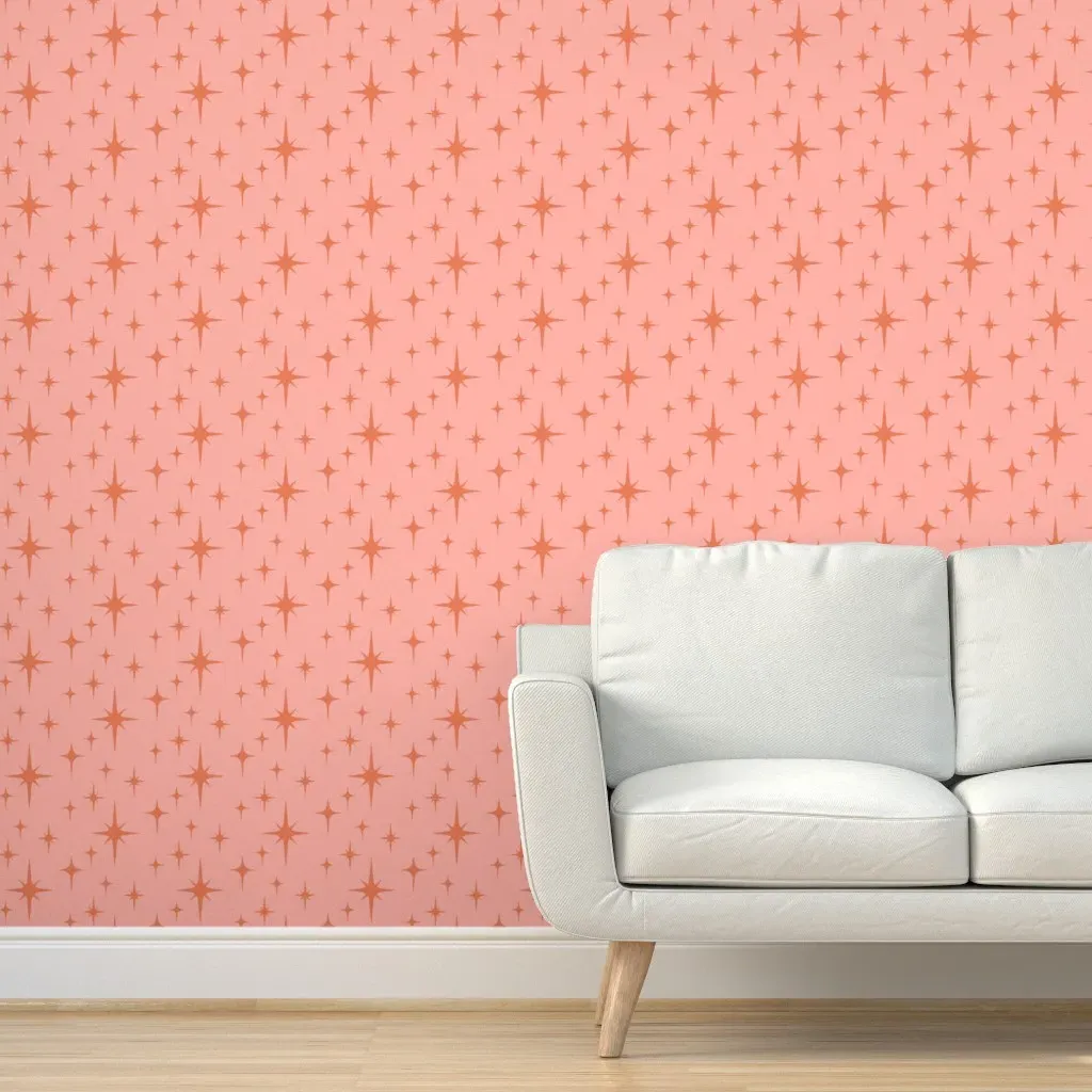 Atomic Starburst Peel and Stick Wallpaper - Burnt Orange product