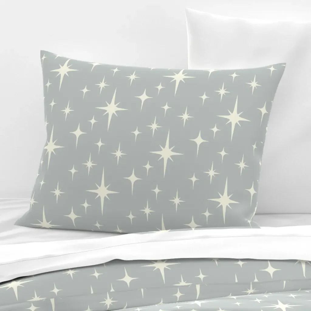 Atomic Starburst Standard Knife Edge Pillow - Cream, Cotton Sateen product