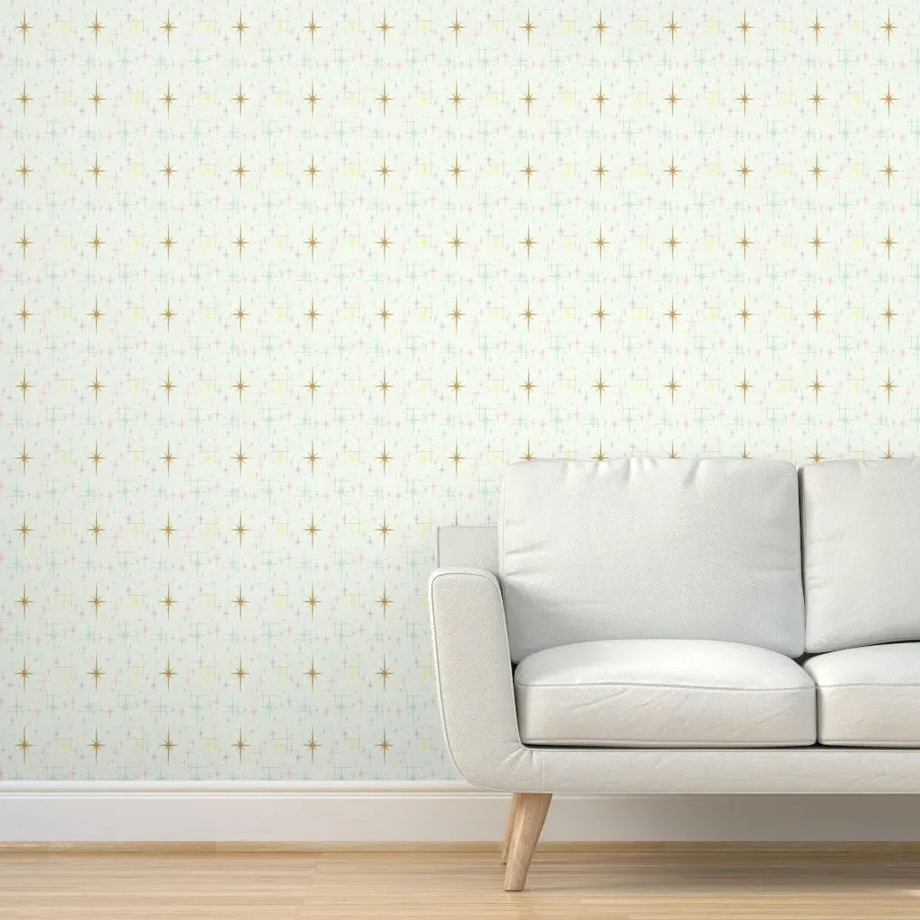 Atomic Starbursts Peel and Stick Wallpaper - Cream product