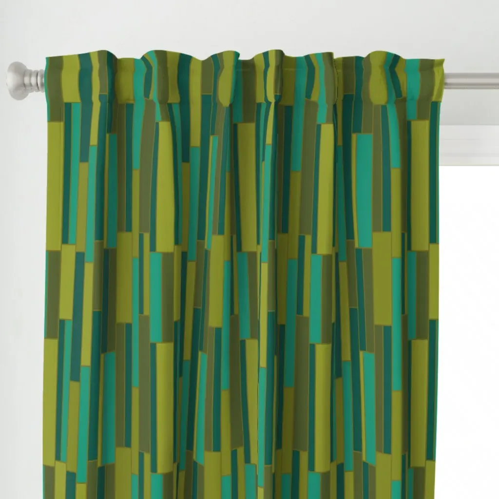 Atomium Skyline Park Curtain Panel - Olive Green alternate view