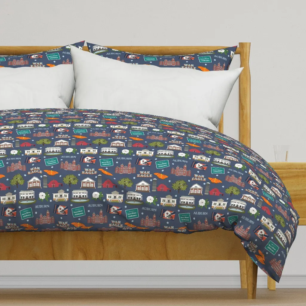 Auburn Alabama Downtown Duvet Cover - Auburn Orange product