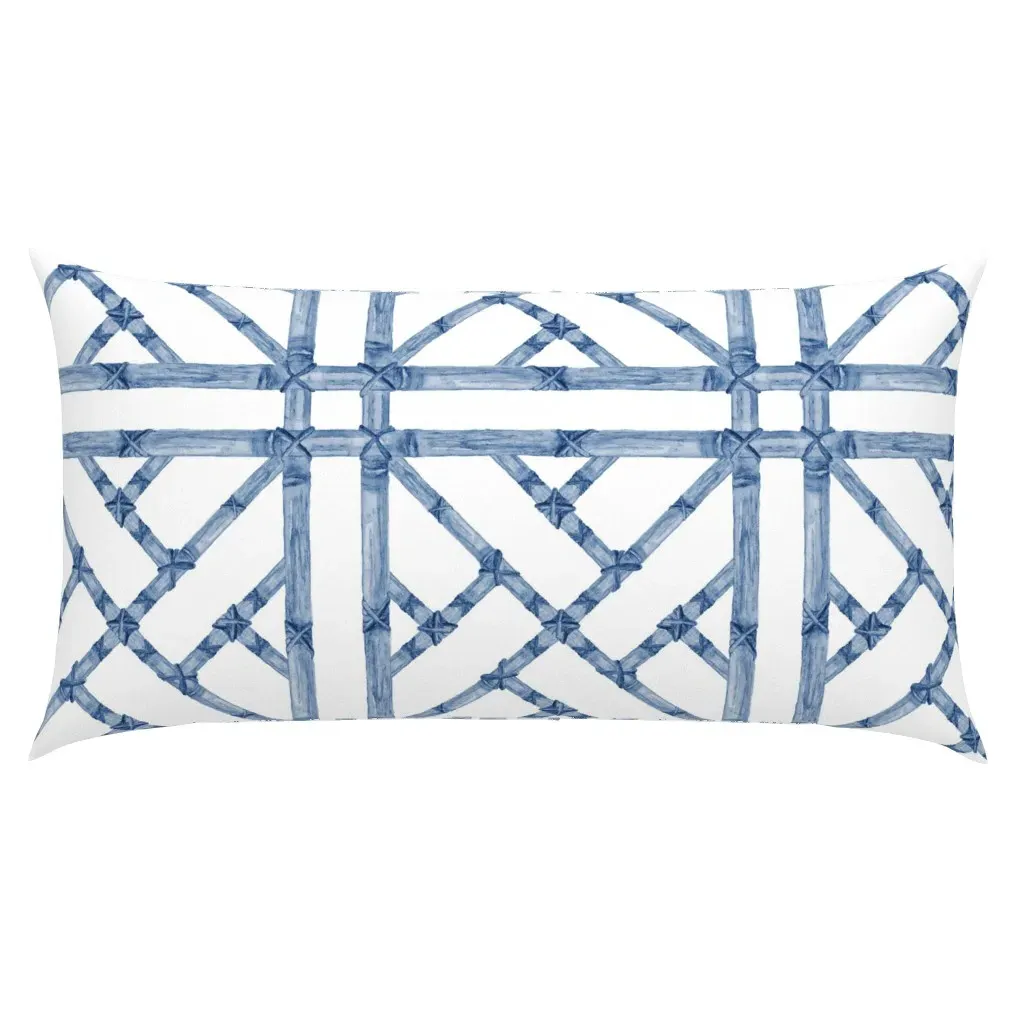 Audrey Jeanne Chinese Chippendale Bamboo Trellis King Pillow Sham - Blue product