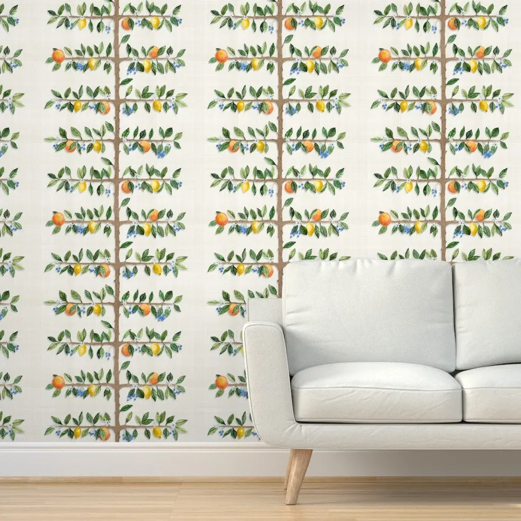 Audrey Lemon Espalier Branch Peel and Stick Wallpaper - Green product