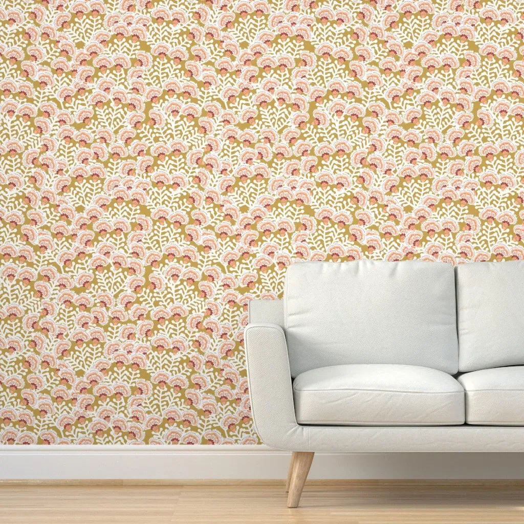 Aurora Floral Sunrise Peel and Stick Wallpaper - Peach, Removable product