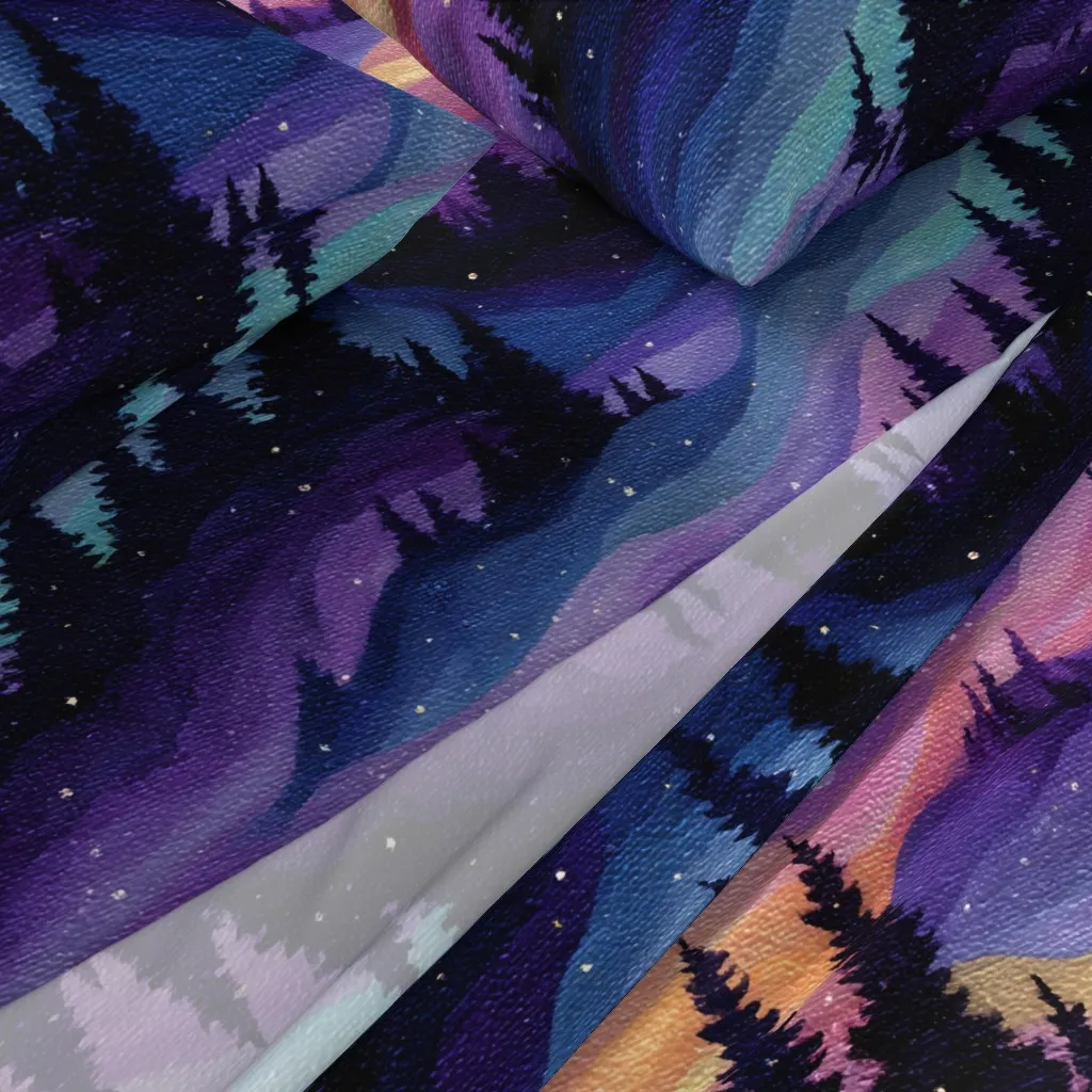 Aurora Through The Mountains Queen Sheet Set - Purple alternate view