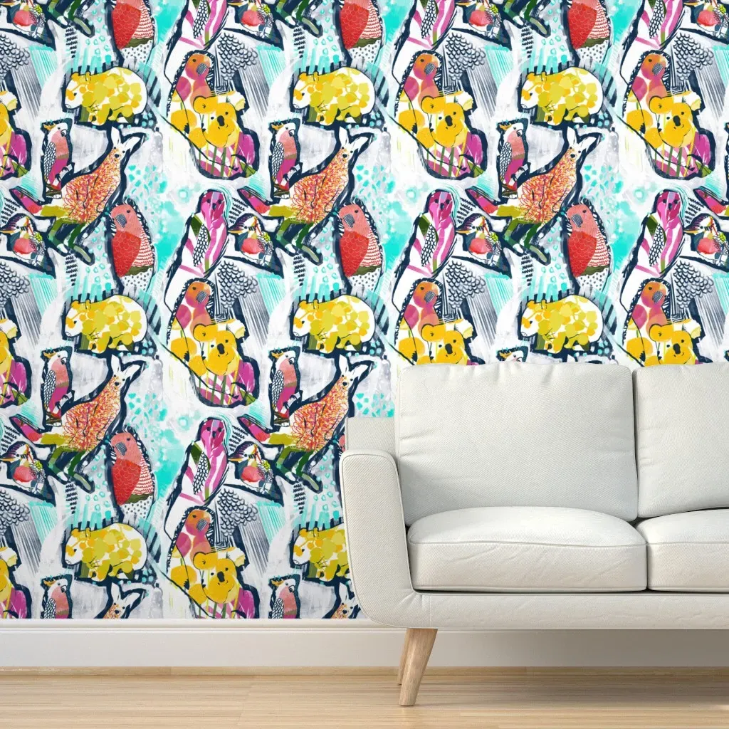 Aussie Animals Peel and Stick Wallpaper - Red product